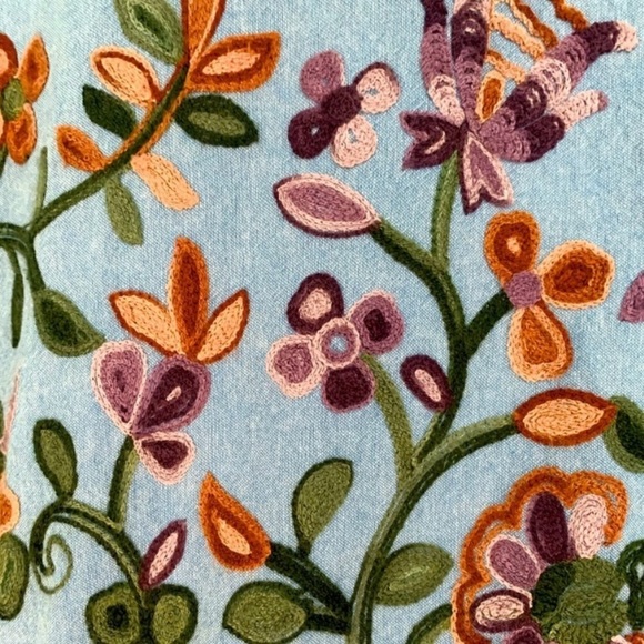 Floral Embroidered Bomber Jacket Size Small - Picture 10 of 11